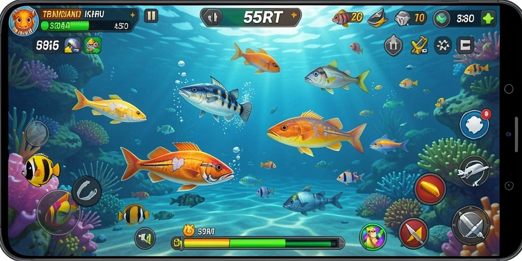Screenshot gameplay menarik dari 55RT Tembak Ikan.