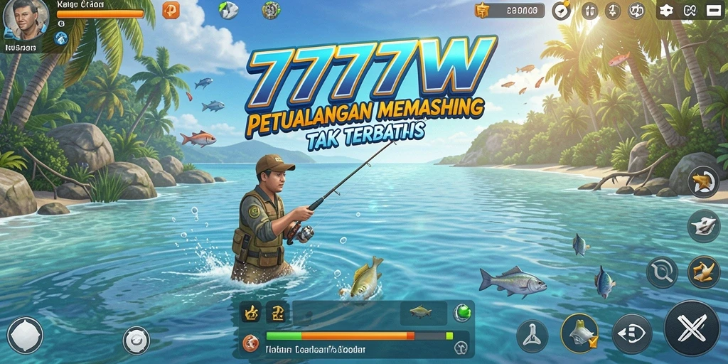 Tangkapan ikan berwarna-warni dalam gameplay 7777W yang menakjubkan.