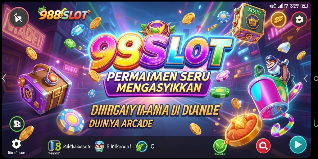 Tampilan gameplay seru dalam aplikasi 988SLOT dengan aksi arcade yang mendebarkan.