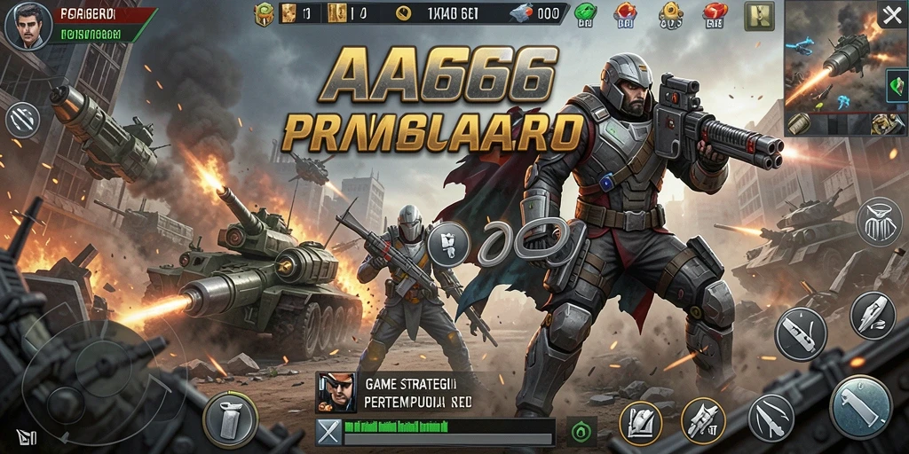 Screenshot AA666 menampilkan pertempuran strategi yang mendebarkan.