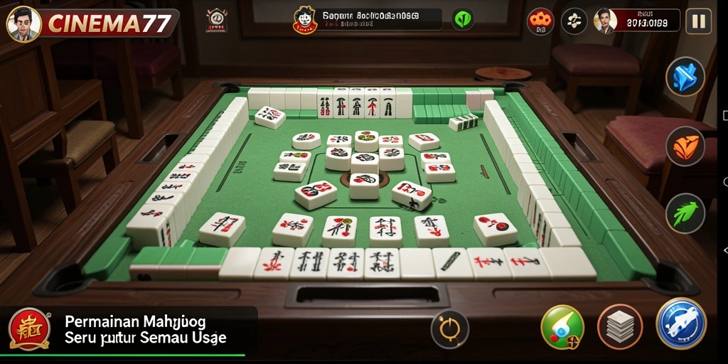 Screenshot utama CINEMA77 menampilkan gameplay Mahjong yang menarik.