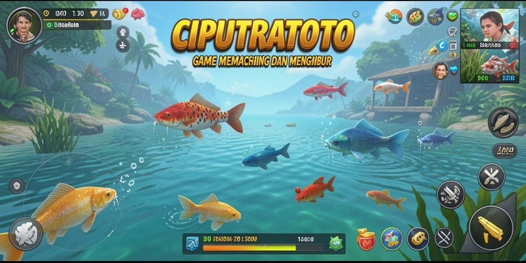 Screenshot gameplay CIPUTRATOTO menunjukkan momen memancing yang mendebarkan.