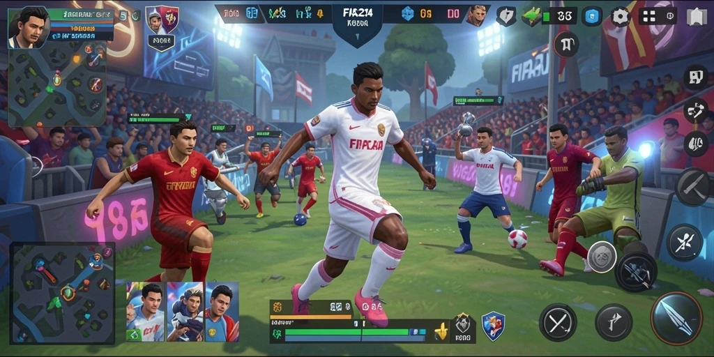Gameplay FIFA234 yang menarik dan seru dalam pertempuran MOBA.