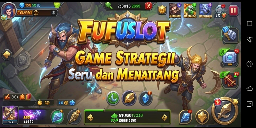 Tangkapan layar utama FUFUSLOT menampilkan aksi strategi yang intens.
