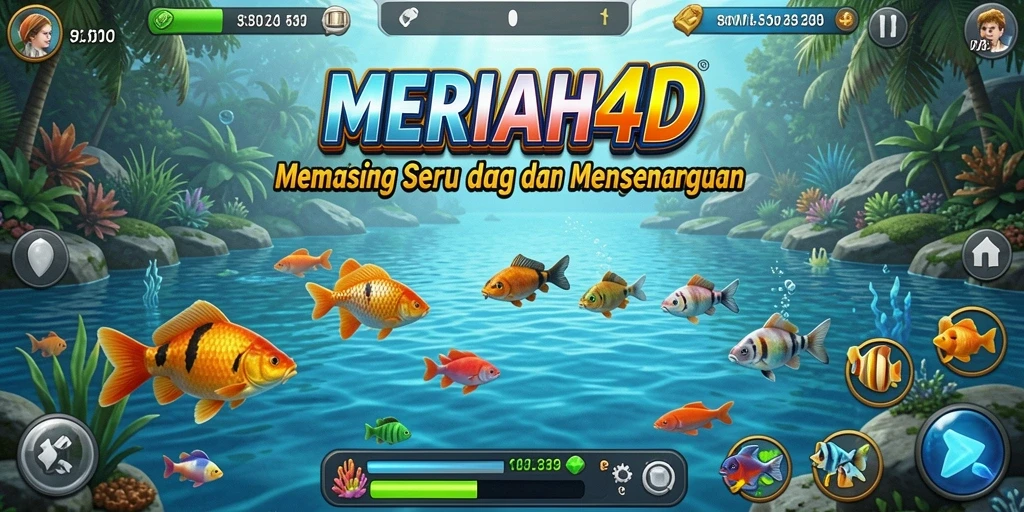 Tampilan gameplay <strong>MERIAH4D</strong> yang menunjukkan aksi memancing yang seru.