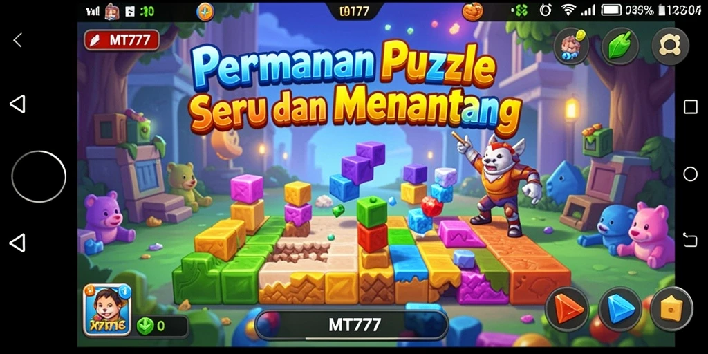 Screenshot gameplay MT777 menunjukkan tantangan puzzle yang menarik.