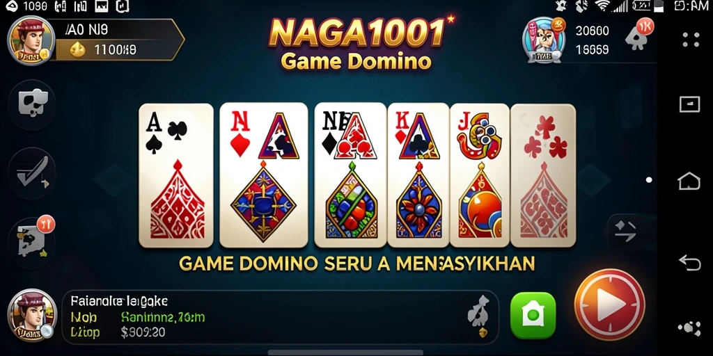 Screenshot NAGA1001 menampilkan gameplay domino yang mendebarkan.