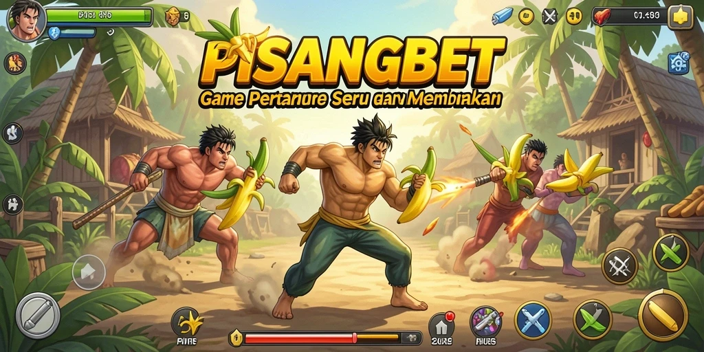 Screenshot gameplay PISANGBET menunjukkan pertarungan yang seru dan dinamis.