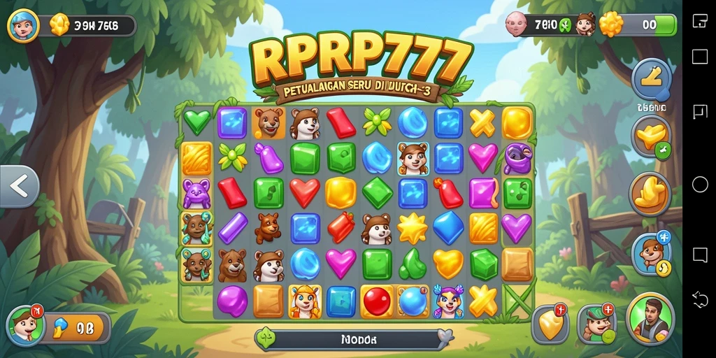 Tampilan gameplay RPRP777 yang menarik dalam genre Match-3.