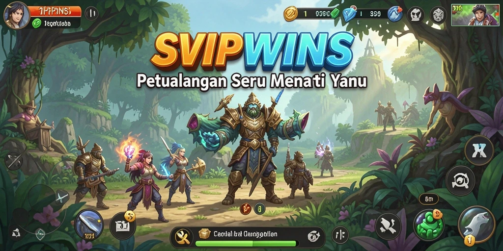 Tampilan screenshot utama SVIPWINS menampilkan gameplay penuh aksi di dunia petualangan.