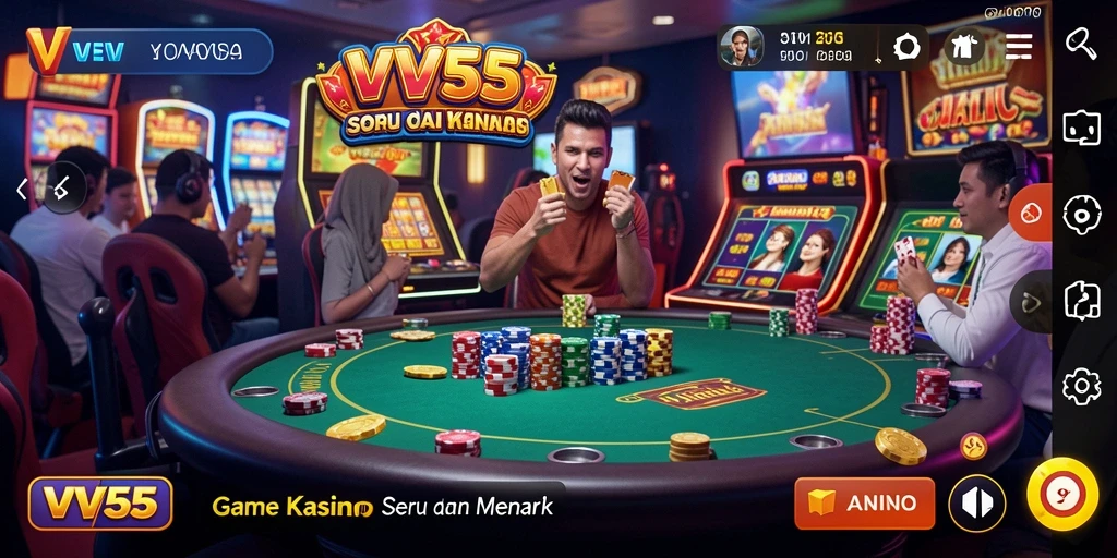 Screenshot menunjukkan gameplay seru dari VV55 dengan grafis menawan.