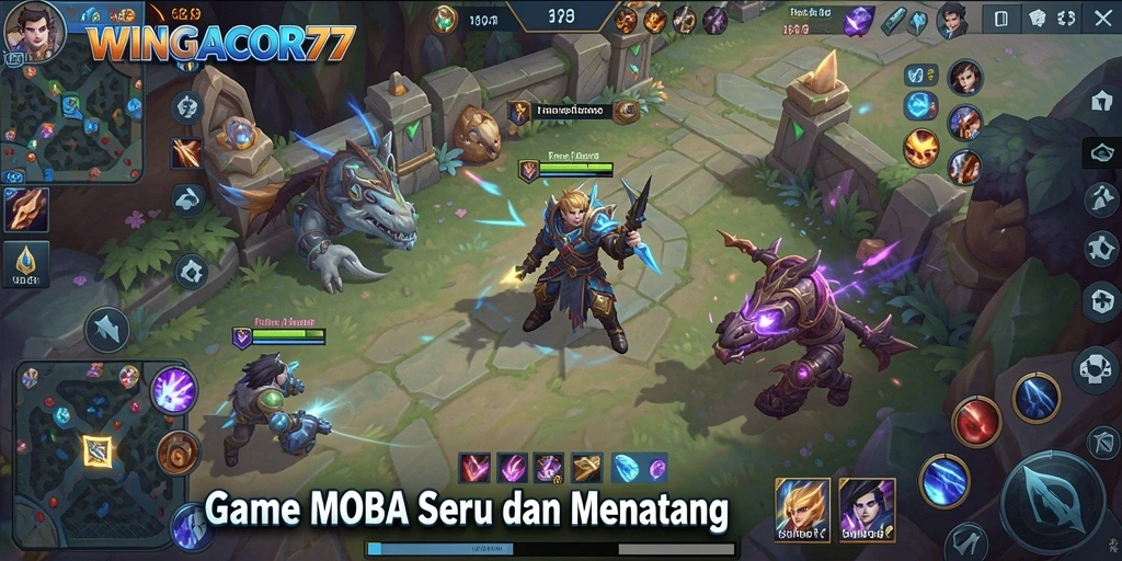 Tampilan gameplay seru di WINGACOR77 dengan aksi strategis tim.